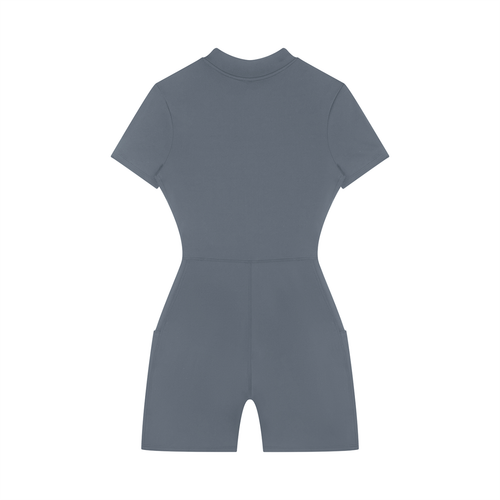 Women's Quarter-Zip Short Sleeve Romper