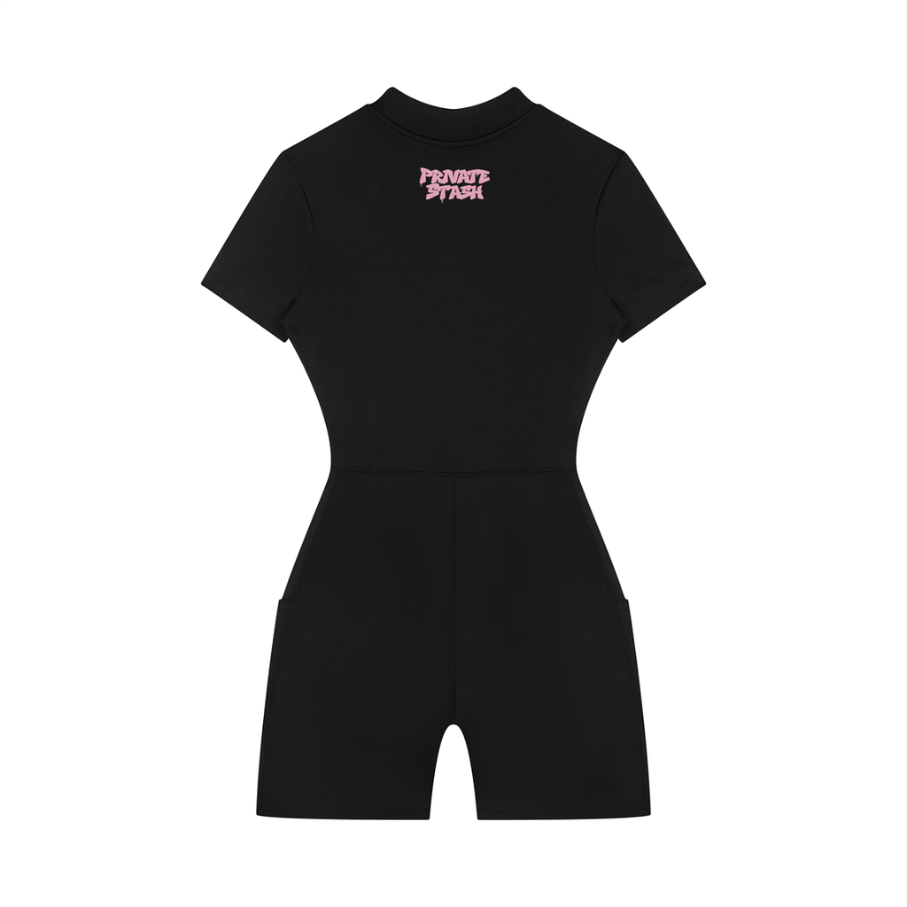 Women's Quarter-Zip Short Sleeve Romper
