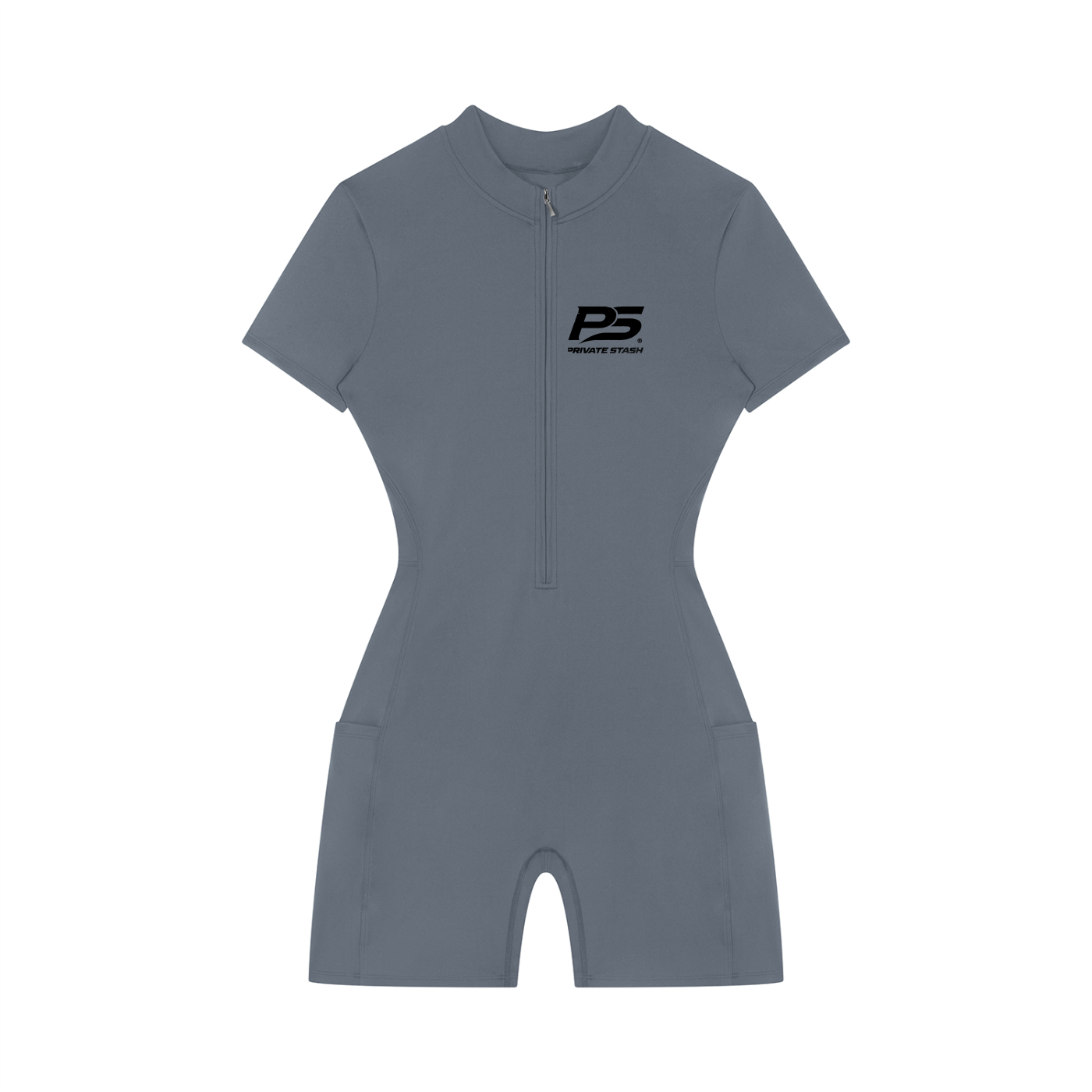 Women's Quarter-Zip Short Sleeve Romper