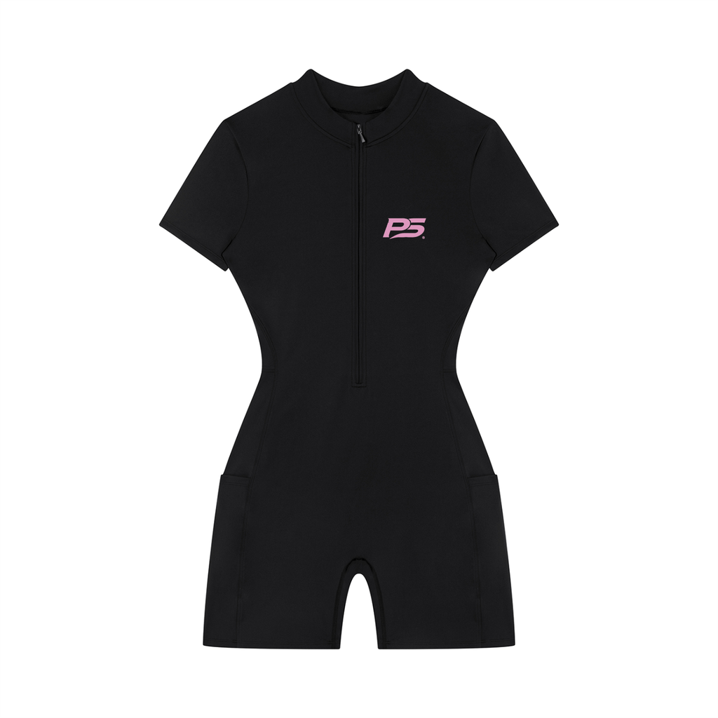 Women's Quarter-Zip Short Sleeve Romper