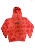 Orange lightly bleached.lightly distressed logo hoodie