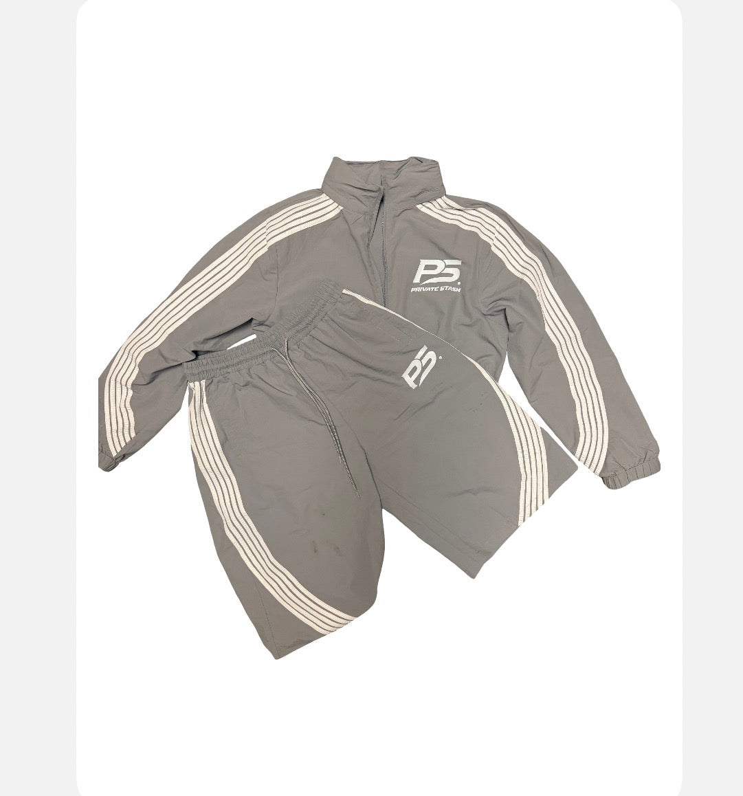 Stash Grey Windbreaker Long Short Set