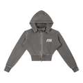 Vintage Washed Cropped Fleece Hoodie